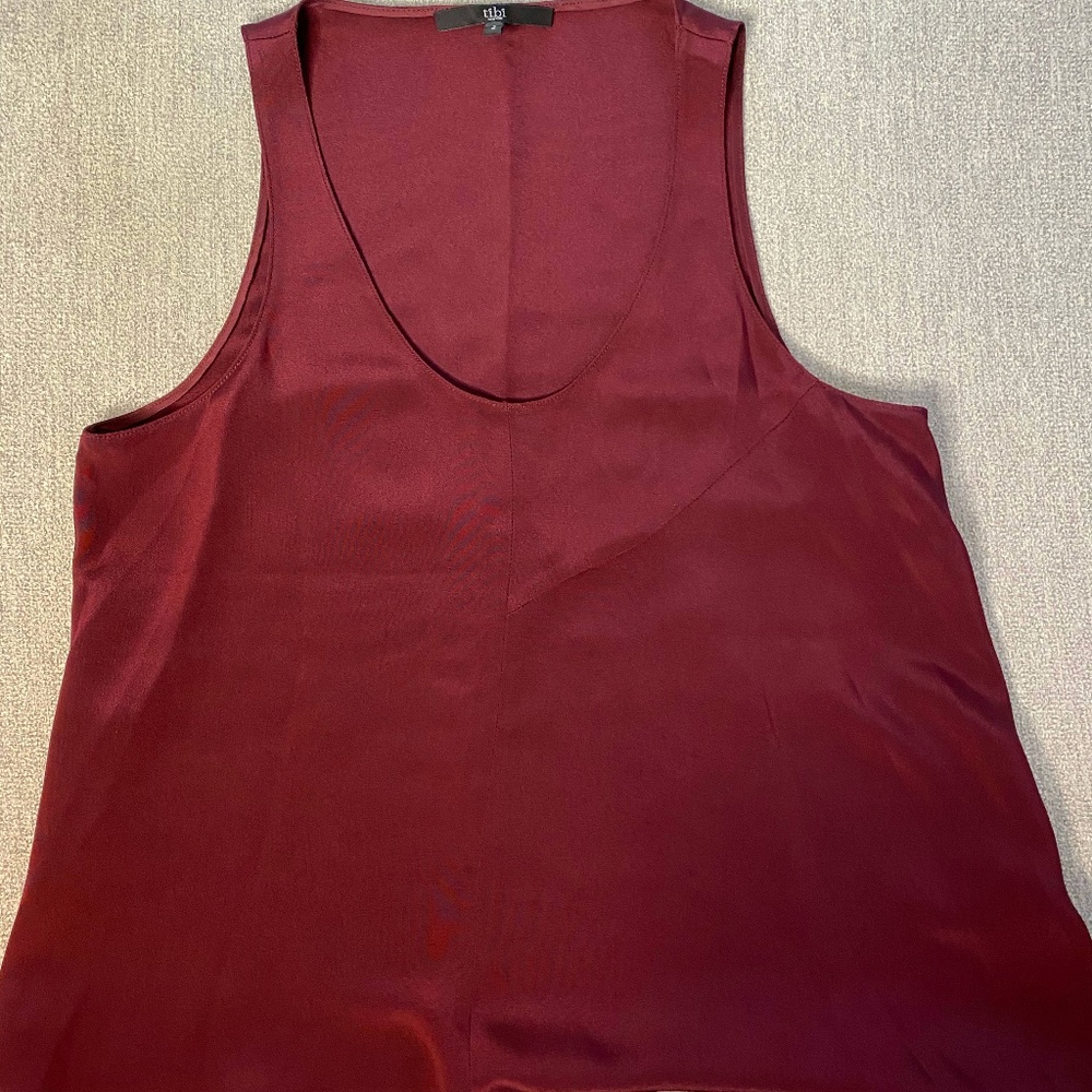 Burgundy Asymmetrical Blouse -Tibi